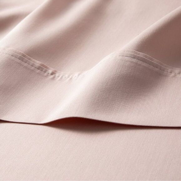 Twin/Twin XL 500 Thread Count Tri-Ease Solid Sheet Set Blush - Threshold™ - Picture 3 of 6